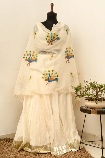 Mayur Miniature Handpainted Dupatta
