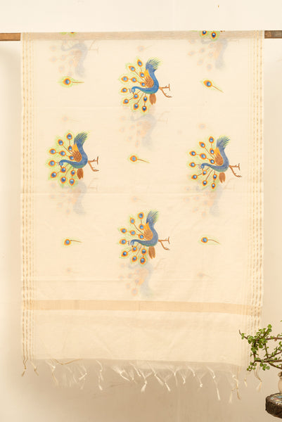 Mayur Miniature Handpainted Dupatta