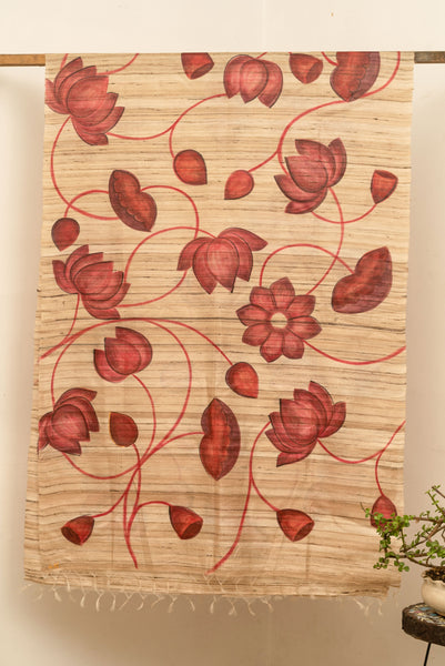 Sindoor Pushp Lotus pichwai Dupatta