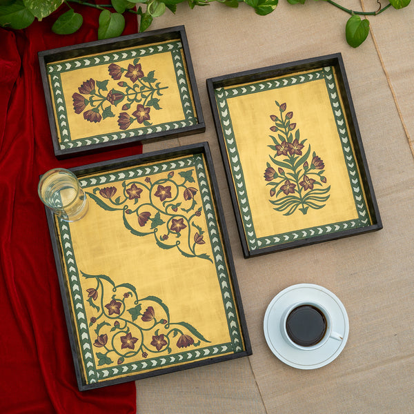 Sunehra Mughal JAL kanat handpainted large tray