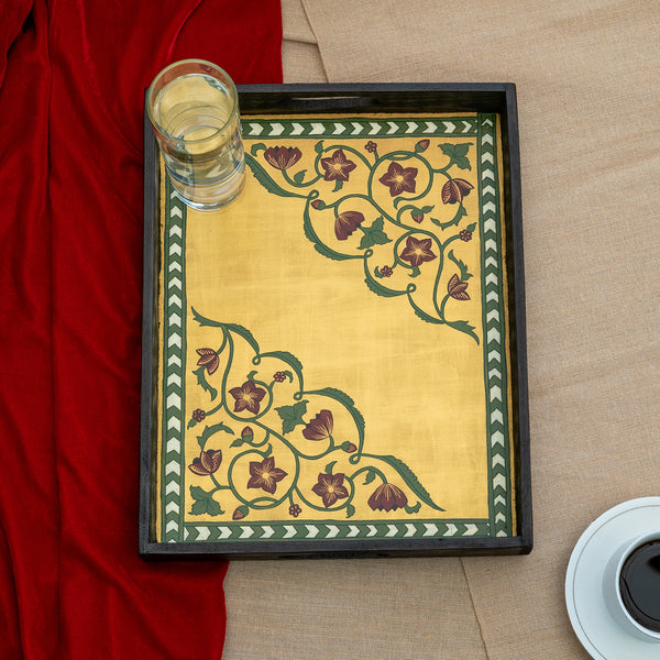 Sunehra Mughal JAL kanat handpainted large tray