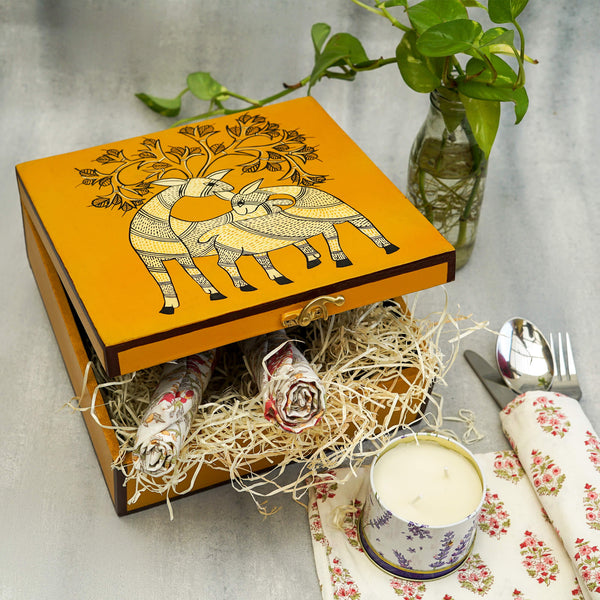 Gond Handpainted Deer Box