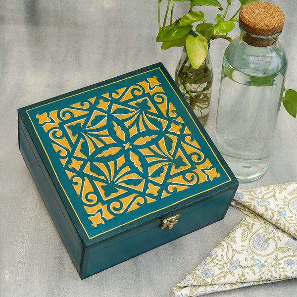 Handpainted Cyrus Teal box