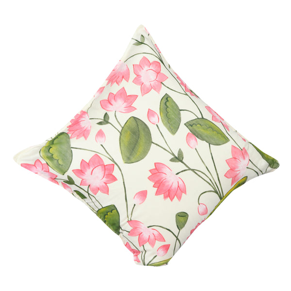 Pichwai Lotus Handpainted Cushion Cover