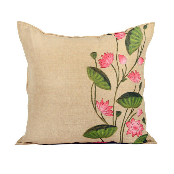 Pichwai Nalini Cushion Cover In Jute