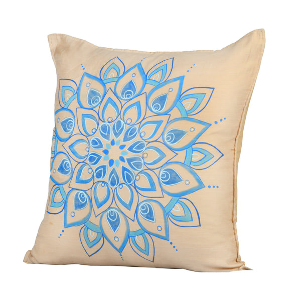 Mandla Blue Handpainted Cushion Cover
