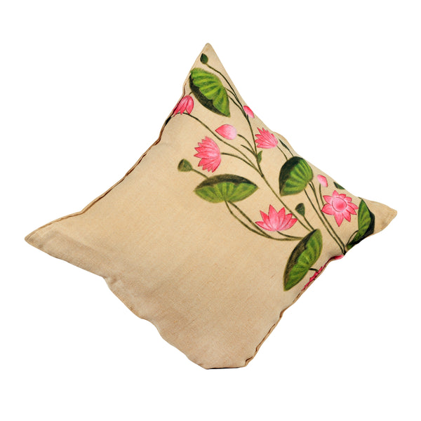 Pichwai Nalini Cushion Cover In Jute