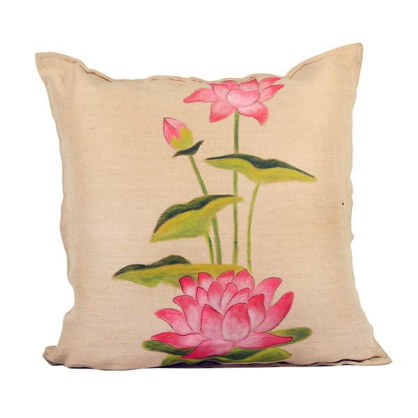 Handpainted Niraja Cushion Cover In Jute