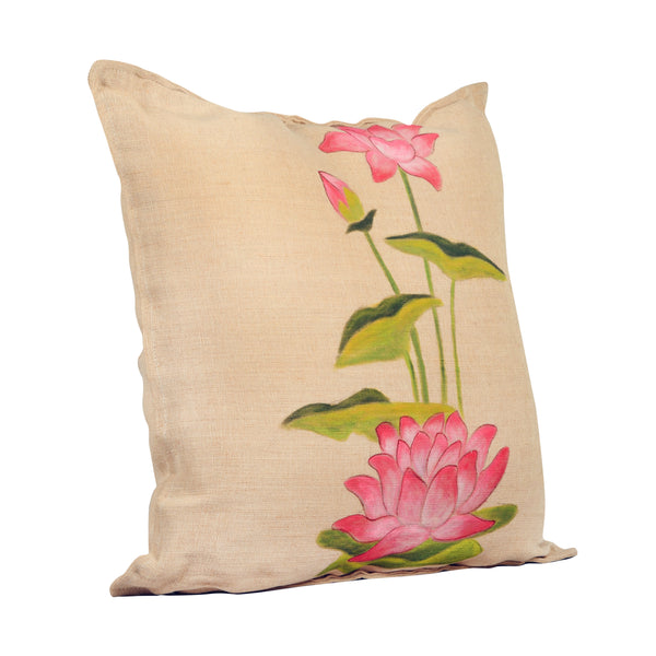 Handpainted Niraja Cushion Cover In Jute