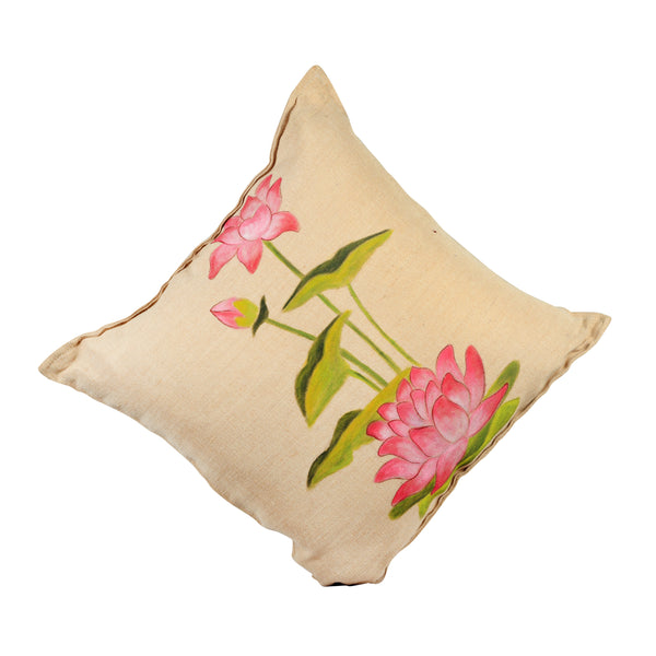 Pichwai Jalaj Cushion Cover In Beige