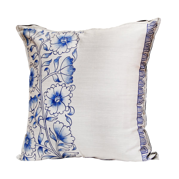 Handpainted Pottery Pattern Grey Cushion Cover