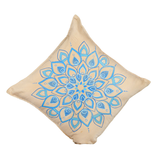 Mandla Blue Handpainted Cushion Cover