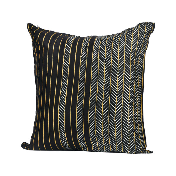 Handpainted Black Cushion Cover