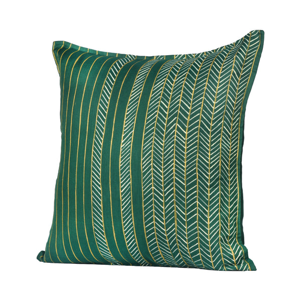 Handpainted Green Cushion Cover