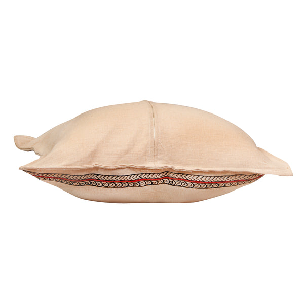 Handpainted Queen Beige Cushion Cover