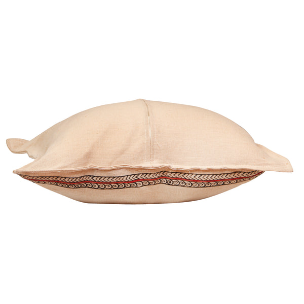 Handpainted King Beige Cushion Cover