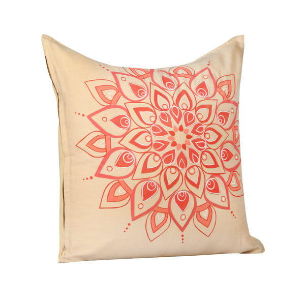 Mandla Red Handpainted Cushion Cover