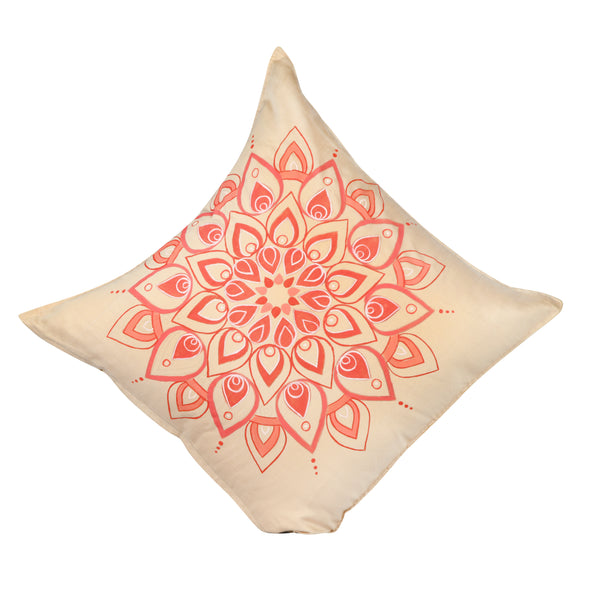 Mandla Red Handpainted Cushion Cover