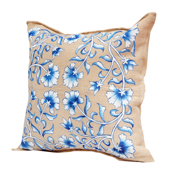 Jute Handpainted Cushion Cover