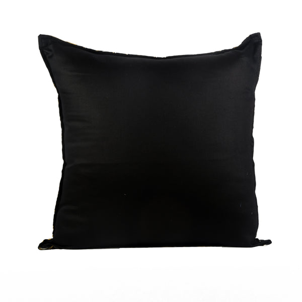 Guthali Patterned Black And Golden Cushion Cover