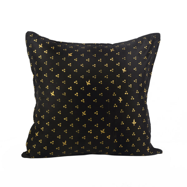 Guthali Spotted Black Handpainted Cushion Cover