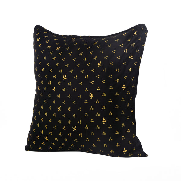 Guthali Spotted Black Handpainted Cushion Cover
