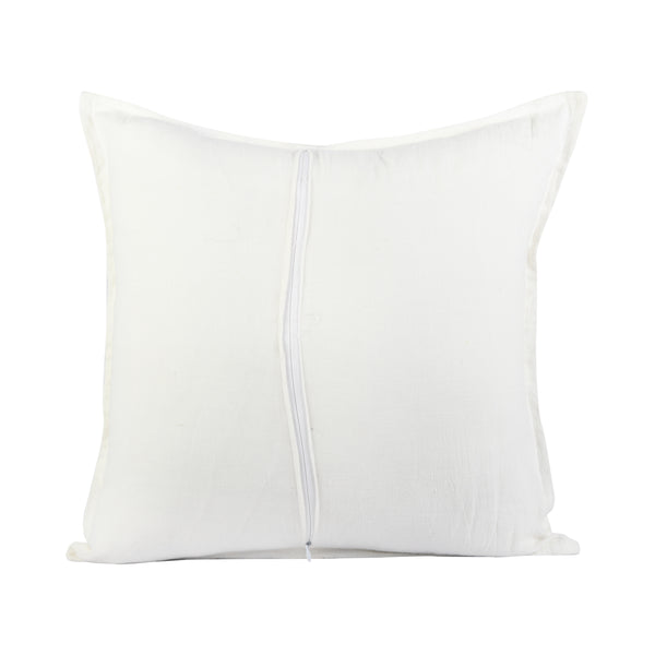 Blue Pottery Handpainted Cushion Cover In Khadi