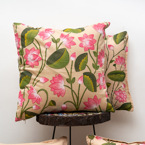 Niraja Handpainted Cushion Cover Beige Set of 5