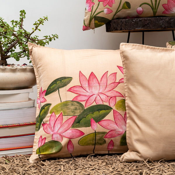 Niraja Handpainted Cushion Cover Beige Set of 5