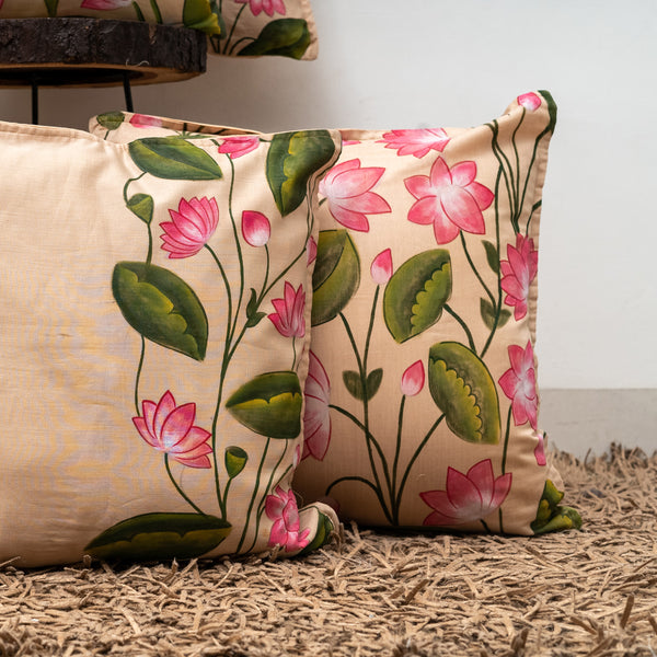 Niraja Handpainted Cushion Cover Beige Set of 5