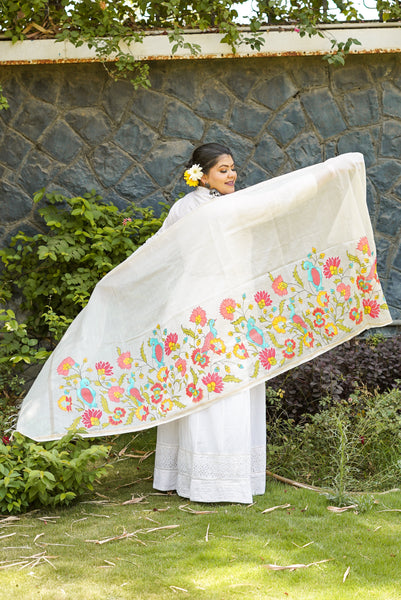 Mughal Bagh Handpainted Dupatta