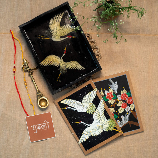 Chinese Crane hand painted gift combo