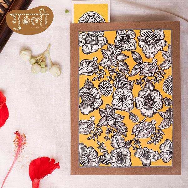 Hand Painted Diary-Yellow Estate,Hand Painted Diaries, Diaries with flower cover