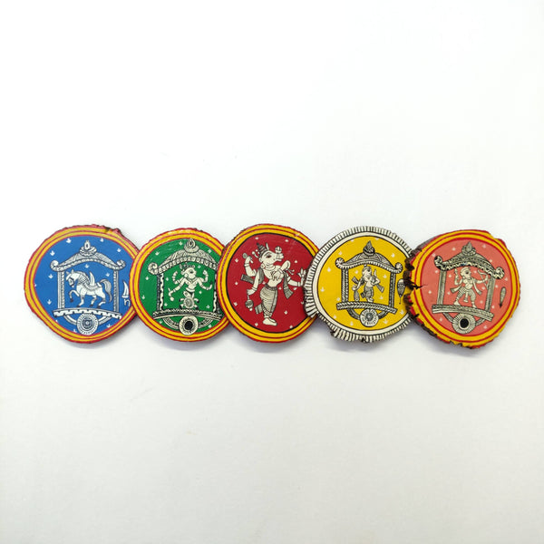 Ganjifa Wooden Coaster Bunch of 5 - Guthali