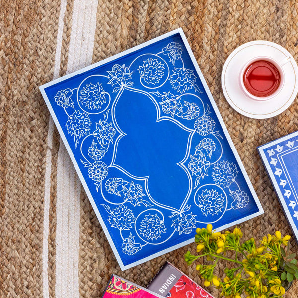 Wooden Tray Online, Handpainted Trays, Mughal Art, Blue Trays, wooden hand painted tray vintage wooden hand painted tray small wooden hand painted tray hand painted wooden serving tray wooden hand painted trays hand painted wooden serving trays