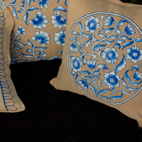 Blue Pottery Cushion Cover Set of 5