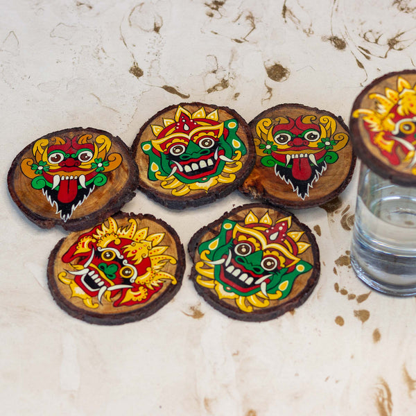 Wooden Coasters Bunch of 6