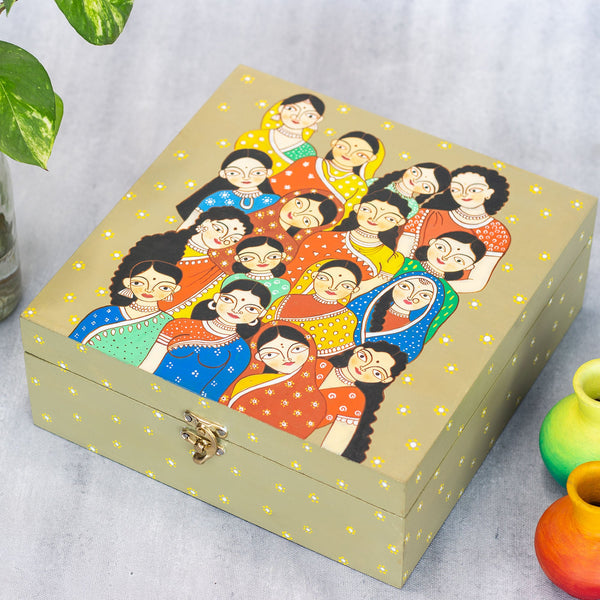 small wooden hand painted box, hand painted boxes, hand painted boxes from india, hand painted jewelry box, hand painted jewellery box, hand painted wood box, hand painted sewing box, hand painted spice box