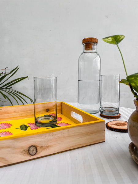 Pichwai Niraja Serving Tray In Pine Wood Medium