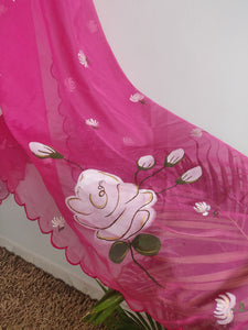 Handpainted Dupatta, Dupatta Online, Handpainted dupatta, Handpainted Dupatta online, Organza Dupatta Online,  Maheshwari Dupatta, Chanderi Dupatta, Dupatta price online