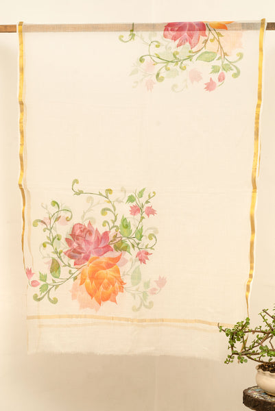 Gulab kota doriya Handpainted dupatta