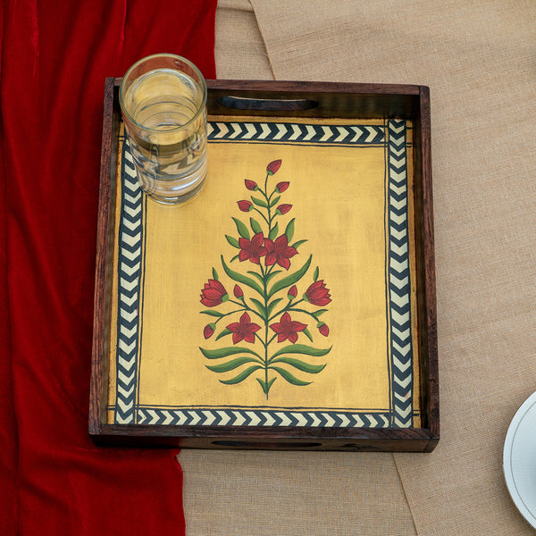 Sunehra Mughal Miniature kanat Handpainted Tray