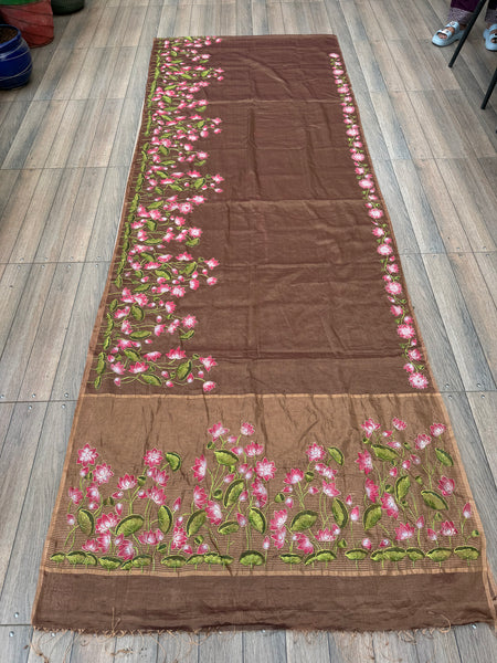 Handpainted Pichwai GERU Kamal Saree