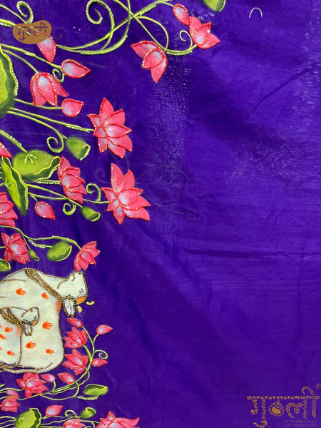Hand Painted JAMUNI KISHORI Pichwai Saree