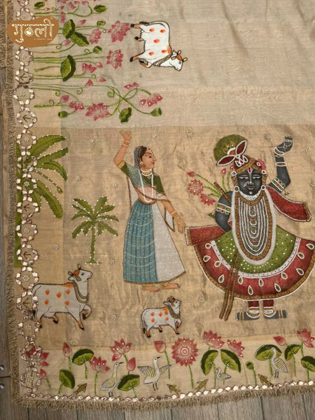 Nathdwara Utsav Hand Painted Saree