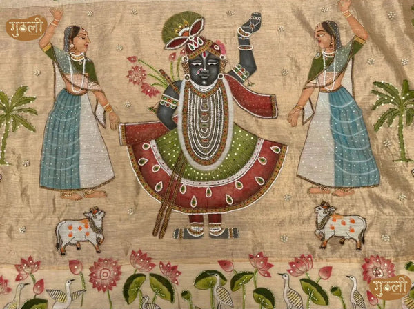 Nathdwara Utsav Hand Painted Saree