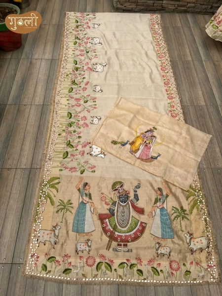 Nathdwara Utsav Hand Painted Saree