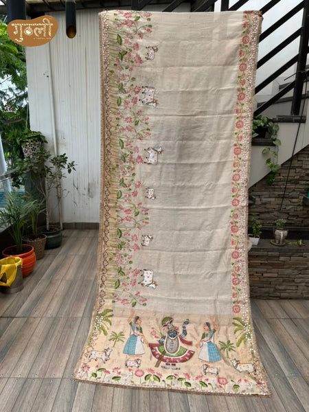 Nathdwara Utsav Hand Painted Saree