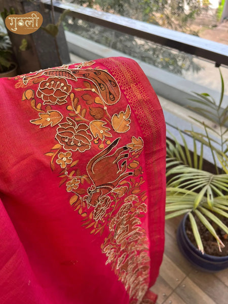 Shikargah Timeless Elegance Hand Painted Saree