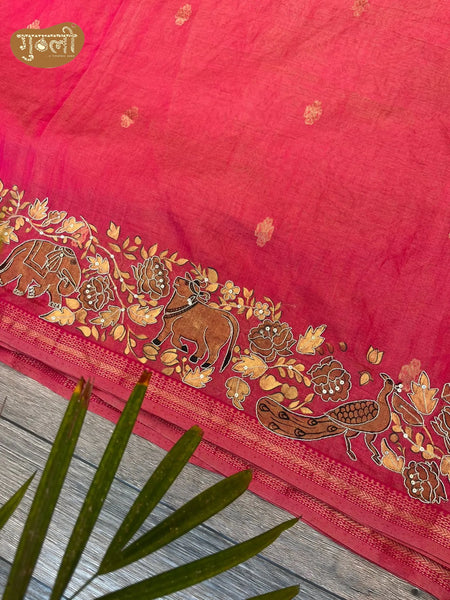 Shikargah Timeless Elegance Hand Painted Saree